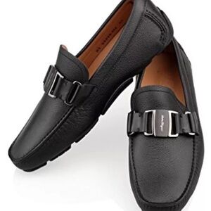 Salvatore Ferragamo sardegna leather loafer driver Pebbeled Leather 11.5 D